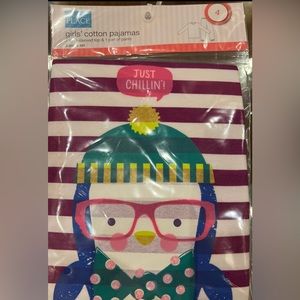 CHILDRENS PLACE WINTER PENQUIN PRINT TODDLER GIRLS 2pc PJs SZ4-NEW